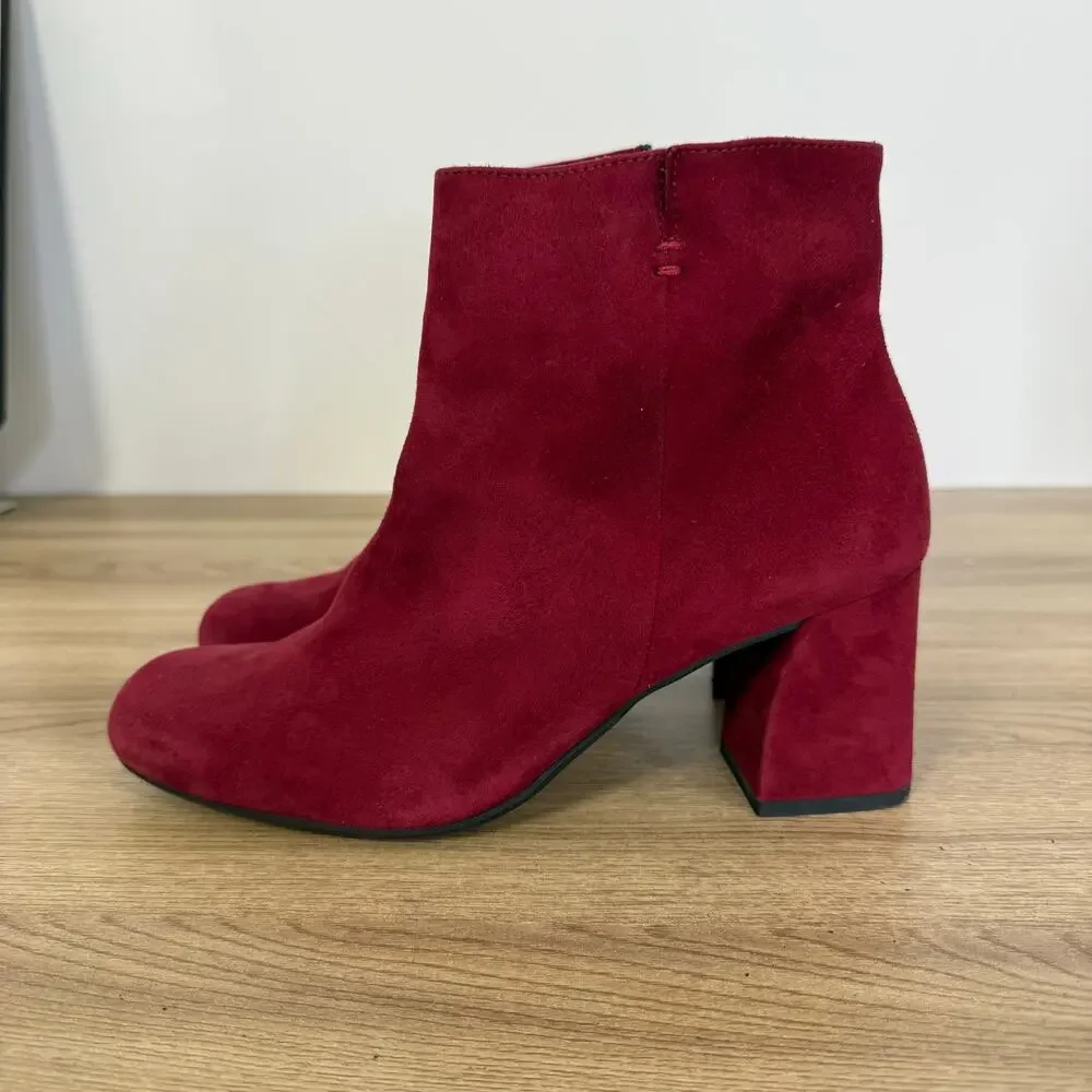 Paul Green Womens Red Chunky Booties Size 6 Beautifully made Quality Thick Heels - Picture 2 of 14